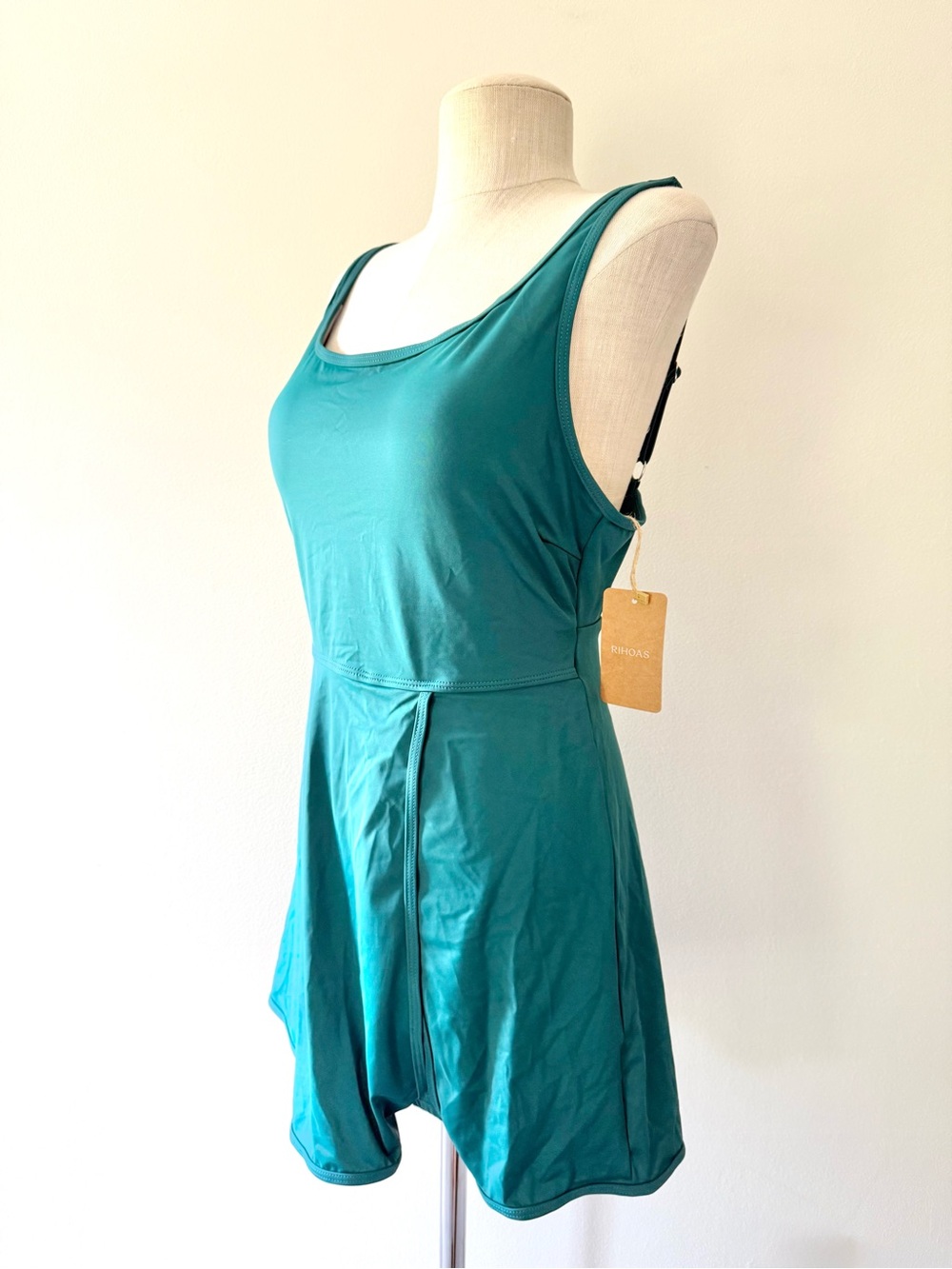 Rihoas Teal Green Swimdress with Built-In Shorts - Picture 5 of 12